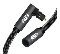 EMK Rallonge optique à 90 degrés femelle vers fiche câble audio en nylon à poils Toslink pour rallonge numérique pour Home Theater Soundbar TV PS4 Xbox (noir, 3 pieds / 1 m)