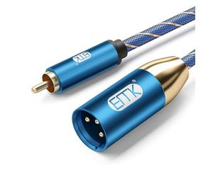 EMK RCA vers XLR Câble Subwoofer Câbles RCA mâle vers XLR mâle Câbles Microphone Câble Audio Coaxial Adaptateur MIC pour DVD, Haut-parleur, TV, Mixeur, Amplificateur (M-2m)