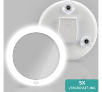 EMKE ф165mm LED miroir de maquillage miroir cosmétique miroir mural avec ventouse et miroir grossissant 5x