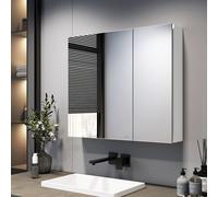 EMKE Armoires de toilette, 75x65cm Armoire de toilette avec miroir double face (Blanc)
