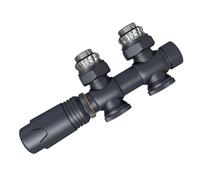 EMKE Bloc de robinet Multibloc pour radiateur, Robinet avec thermostat, Design coudé et en ligne, Robinet de radiateur pour radiateurs de salle de bain, Anthracite G1/2