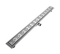 EMKE Caniveau de douche 110 cm en acier inoxydable siphon de douche avec arrêt des odeurs et bonde de bord de crépine, caniveau de douche drain de sol