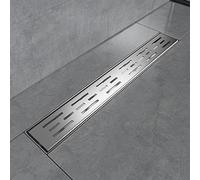 EMKE Caniveau de douche 50 cm en acier inoxydable - Siphon plat avec système anti-odeurs/filtre à cheveux - Design de rangée latérale - Pour salle de bain