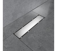 EMKE Caniveau de douche plat en acier inoxydable 30 cm avec système anti-odeurs/filtre à cheveux, 2-1 en design design de rangée latérale pour salle de bain