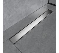 EMKE Caniveau de douche plat en acier inoxydable 60 cm avec système anti-odeurs/filtre à cheveux, design 2-1 en design de rangée latérale pour salle de bain