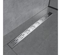 EMKE Caniveau de douche plat en acier inoxydable - 70 cm - Siphon avec système anti-odeurs/filtre à cheveux - Design de rangée latérale - Pour salle de bain