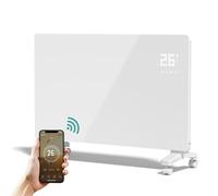 EMKE Chauffage électrique à économie d'énergie 2000 W - Chauffage convecteur électrique avec contrôle Wi-Fi et application - Radiateur électrique intelligent sur pied ou montage mural - Blanc