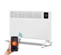 EMKE Chauffage électrique économe en énergie - 2000 W - Convecteur intelligent - Avec contrôle Wi-Fi et application - Radiateur électrique sur pied ou montage mural - Blanc