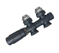 EMKE Ensemble Multiblock pour Radiateurs, Vanne d'angle et en ligne droite, Connexion centrale, Vanne de radiateur avec thermostat, Noir
