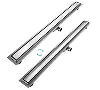 EMKE FD2110BN Caniveau de Douche, Acier Inoxydable brossé, 110 cm