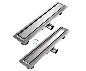 EMKE FD250BN Caniveau de Douche, Acier Inoxydable brossé, 50 cm