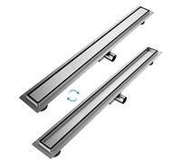 EMKE FD290BN Caniveau de Douche, Acier Inoxydable brossé, 90 cm