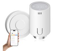 EMKE Kit de Thermostat de radiateur Intelligent, Thermostat de Chauffage Intelligent avec passerelle Tuya Zigbee 3.0 avec Fonction Application, Compatible avec Alexa et Google Home, M30 x 1,5 mm, 6