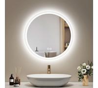 EMKE LED Miroir de salle de bain 70cm Miroir de salle de bain avec éclairage 3 couleurs de lumière Miroir de salle de bain rond Miroir mural avec interrupteur tactile IP44 Economie d'énergie Réglable 