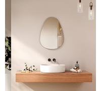 EMKE Miroir Asymétrique 45 x 60 cm, Ovale et Irrégulier pour Salle de Bain, Mural Décoratif pour Chambre, Couloir