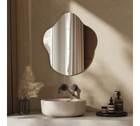 EMKE Miroir de courtoisie Mural asymétrique sans Cadre, 450 x 600 mm, Miroir Mural irrégulier pour Salle de Bain, Chambre, Salon, entrée, décoration Murale, Miroir au Design Unique