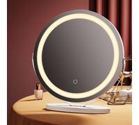 EMKE® miroir de maquillage avec éclairage 48cm blanc miroir cosmétique avec touche, lumière 3 couleurs, variateur, miroir cosmétique hollywoodien miroir de maquillage led