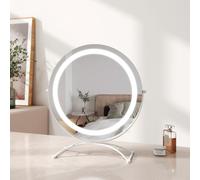 EMKE Miroir de maquillage avec éclairage, miroir Hollywood avec 3 couleurs de lumière, contrôle smart touch Miroir de maquillage avec lumière pivotant à 360°, luminosité réglable et fonction mémoire (