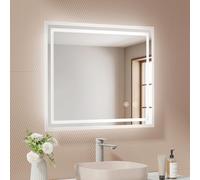 EMKE Miroir de Salle de Bain avec lumière LED, 60 x 50 cm, Anti-buée, Interrupteur Tactile, Miroir de Salle de Bain Blanc Froid réglable, Fonction mémoire, arrêt Automatique après 3 Heures, Miroir de