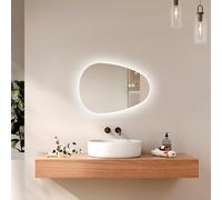 EMKE Miroir LED Asymétrique 60 x 45 cm,Anti-Buée
