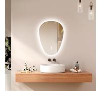 EMKE Miroir LED Asymétrique 70 x 50 cm,Anti-Buée