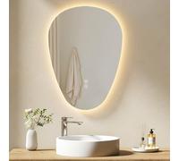 EMKE Miroir LED Asymétrique 80 x 60 cm,Interrupteur Tactile