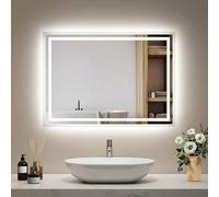 EMKE Miroir LED Salle de Bain 50x70cm, Anti-Buée avec Bouton Séparé
