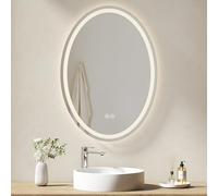 EMKE Miroir LED Salle de Bain 60x80cm,Ovale,Mémoire