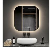 EMKE Miroir Lumineux Salle de Bain 60 x 60 cm, sans Cadre,Antibuée