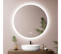 EMKE Miroir Lumineux Salle de Bain Rond 80 cm Tactile