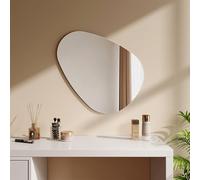 EMKE Miroir Mural, Miroir de Salle de Bain Ovale asymétrique, adapté pour Salle de Bain, Chambre, Salon, Couloir, Coiffeuse, Miroir décoratif, 50x70 cm