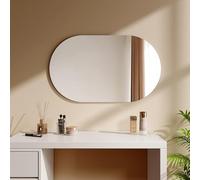 EMKE Miroir Ovale 60 x 100 cm - Miroir Mural Ovale Sécurité Anti-Explosion - Miroir Décoratif HD Horizontal/Vertical pour Salle de Bain/Salon/Couloir