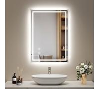 EMKE Miroir Salle de Bain avec Éclairage 50 x 70 cm,Anti-Buée