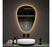 EMKE Miroir Salle de Bain avec Éclairage,60 x 45 cm,Interrupteur Tactile