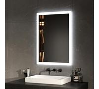 EMKE Miroir Salle de Bain avec Eclairage 70 x 50 cm,Interrupteur à Bouton