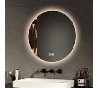 EMKE Miroir Salle de Bain avec Eclairage Rond diamètre 50 cm, Interrupteur Tactile, Miroir LED Salle de Bain, 3 Couleurs de lumière Variable,Miroir Salle de Bain