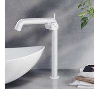 EMKE Mitigeur de lavabo Blanc Mat Design Suisse Laiton sans plomb Economie d'eau Protection contre la corrosion Chaud Froid G38 Entretien facile Moderne