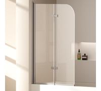 EMKE Pare-Baignoire Pliant 2 Volets 100x140cm Verre Sécurit 6mm