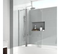 EMKE Paroi de douche pour baignoire 100 x 140 cm - Pliable - Verre de sécurité 6 mm