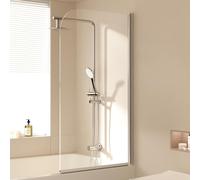 EMKE Paroi de douche pour baignoire 70 x 140 cm - Pliable - Pour baignoire, paroi de douche pliable - Verre de sécurité 6 mm