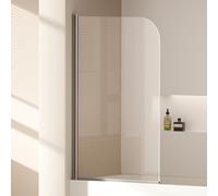 EMKE Paroi de Douche pour Baignoire 80x140 cm, Pare-baignoire Pliant, Séparateur de Douche pour Baignoire, Paroi de Douche Baignoire en Verre Sécurit 6 mm