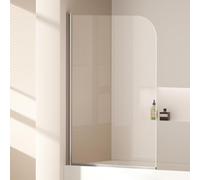 EMKE Paroi de douche pour baignoire, 90 x 140 cm, pliable, avec verre de sécurité ESG de 6 mm, paroi de baignoire, paroi pliante, paroi de douche en verre