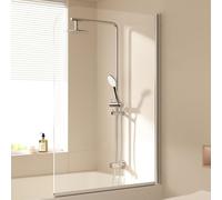 EMKE Paroi de douche pour baignoire 90 x 140 cm - Pliable - Pour baignoire, paroi de douche pliable - Verre de sécurité 6 mm