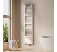 EMKE Porte-Serviettes Chauffant 1600x400 mm, Sèche-Serviettes de Salle de Bain, Chauffe-Serviettes à raccordement Central, Radiateur de Salle de Bain, Chauffage de Serviettes, Blanc, 547W