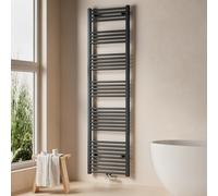 EMKE Porte-Serviettes Chauffant 1800x500 mm, Sèche-Serviettes de Salle de Bain, Chauffe-Serviettes à raccordement Central, Radiateur de Salle de Bain, Chauffage de Serviettes, Anthracite, 739W