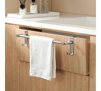 EMKE Porte-Serviettes télescopique Extensible sans perçage SUS201 - en Acier Inoxydable - avec Crochet - pour radiateur de Salle de Bain, Cuisine et Salle de Bain - 44 à 63 x 10 x 10 cm - Chromé