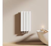 EMKE Radiateur à Eau Chaude 60x30 cm, Radiateur plat Double couche connexion centrale, Montage mural vertical design, Blanc