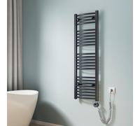 EMKE Radiateur de salle de bain courbé Sèche-serviettes Inclus élément chauffant programmable Set thermostat, Radiateur électrique (Anthracite 120x40cm)