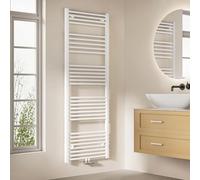 EMKE Radiateur de Salle de Bain Droit 160 x 60 cm - Radiateur Serviettes avec raccord Central, sèche-Serviettes Efficace, sèche-Serviettes, radiateur de Salle de Bain, Blanc, 762 W
