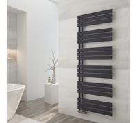 EMKE Radiateur de salle de bain plat 1599x600 mm Noir Chauffe-serviettes Sèche-serviettes, Panneau porte-serviettes Raccord latéral pour salle de bain Eau chaude 958W